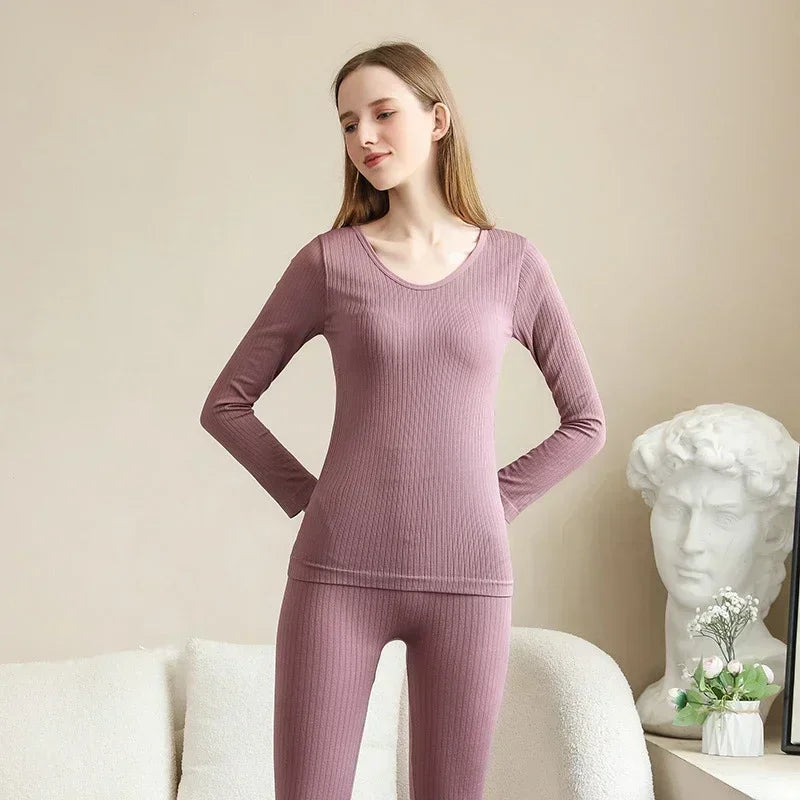 Ropa interior térmica cálida para mujer, ropa íntima Sexy para mujer, Calzoncillos largos con forma de mujer, ropa térmica moldeadora de cuello medio para mujer