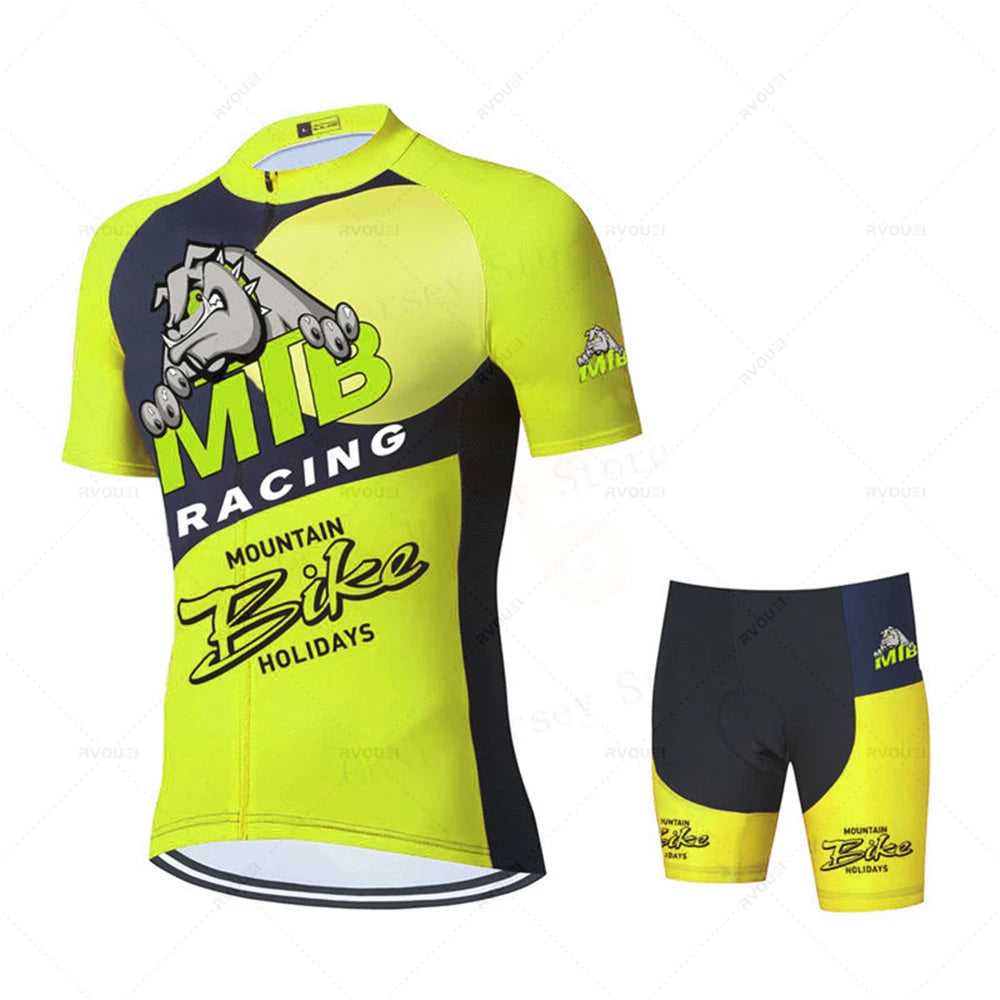 Conjunto de ropa de Ciclismo profesional para Hombre, Maillot de verano para bicicleta de montaña, MTB