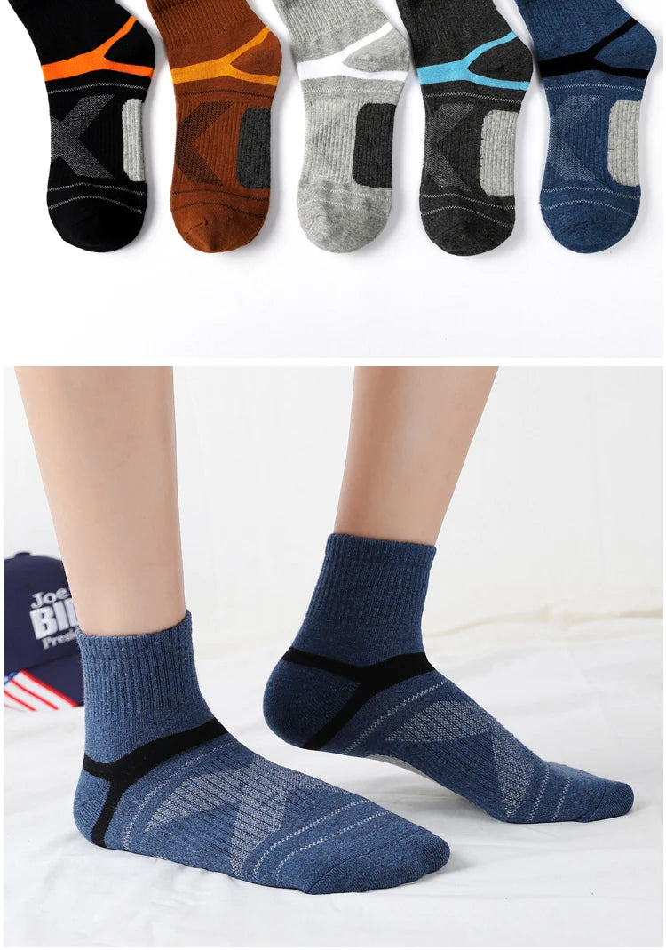 Lote de 3/5/10/20 pares de calcetines deportivos negros para hombre, calcetines informales para correr, Otoño Invierno, calcetines transpirables de alta calidad para hombre