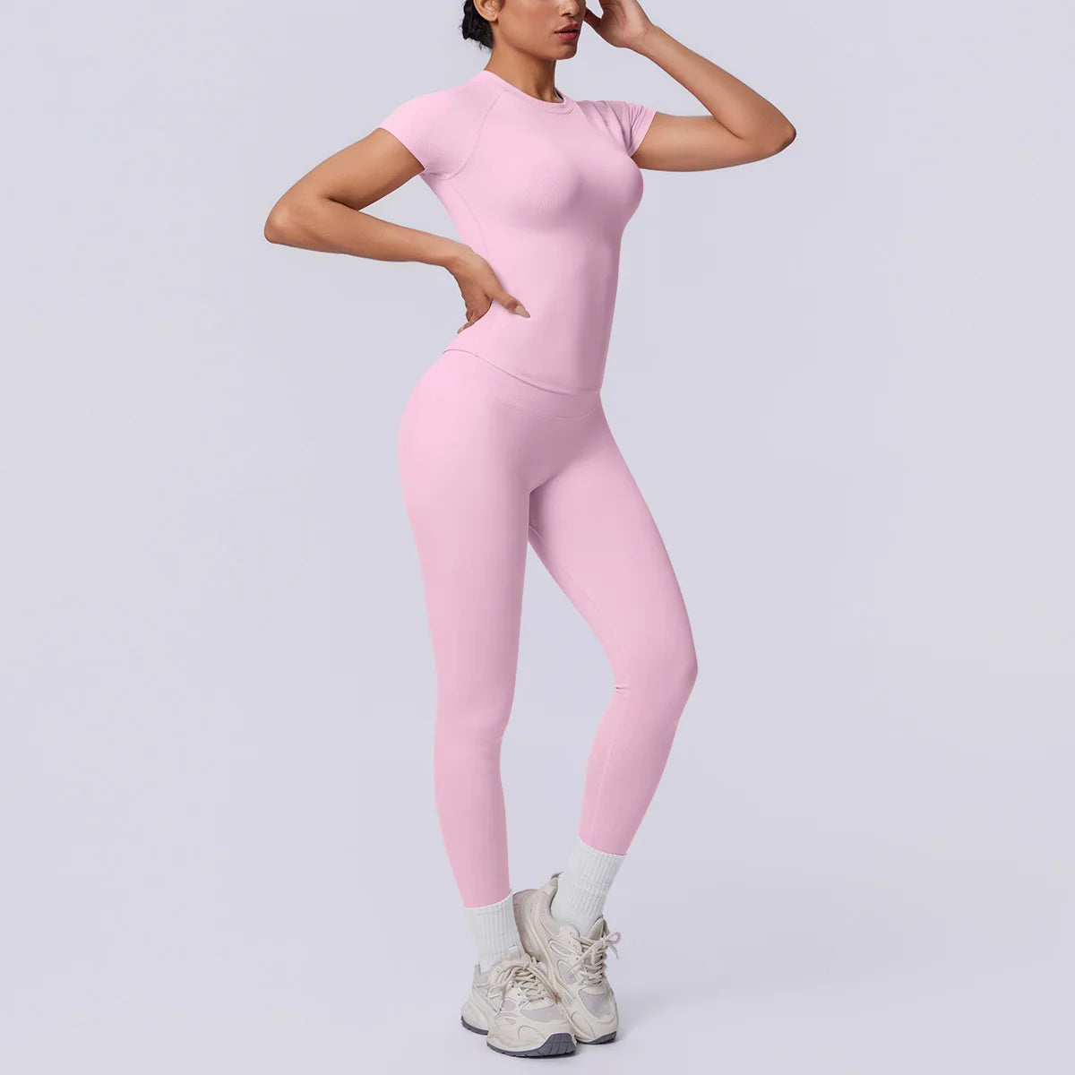 Conjunto Deportivo de Yoga para Mujer, Conjunto de Dos Piezas, Pantalones y Top, Traje Deportivo para Gimnasio, Yoga y Entrenamiento