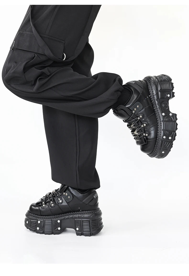 2026 nuevo estilo Punk zapatos de mujer con cordones altura del tacón 6CM zapatos de plataforma mujer gótico tobillo Rock botas decoración de Metal zapatillas de deporte para mujer