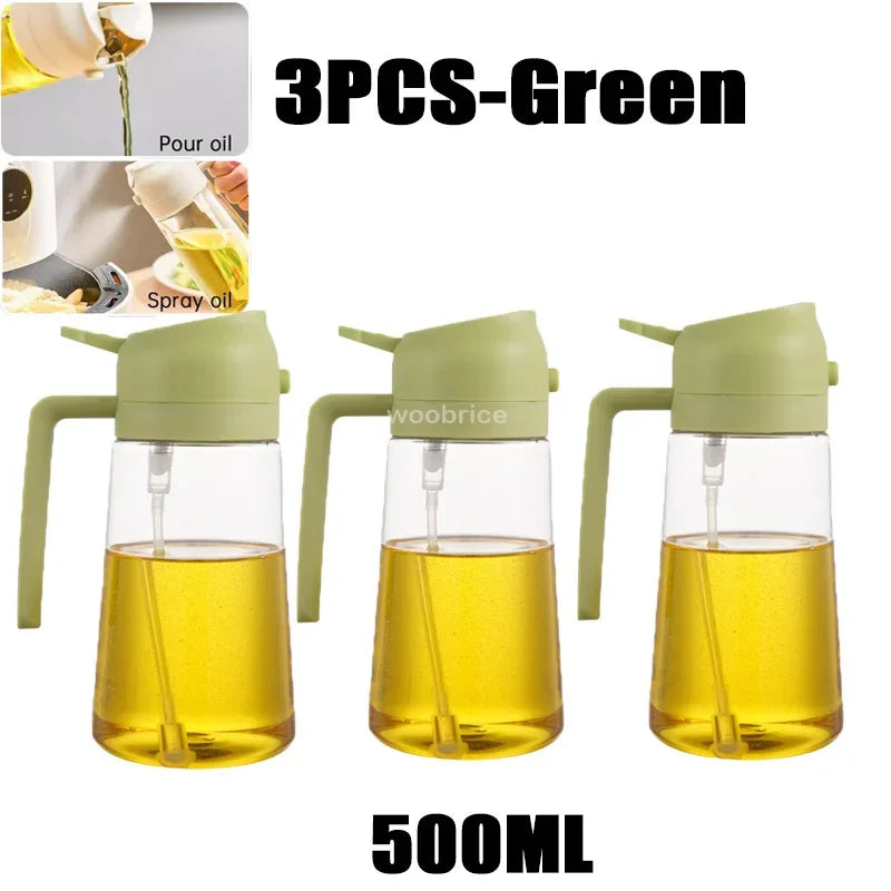 Dispensador de aceite en aerosol 2 en 1 para cocina, pulverizador de aceite o solo cepillo pulverizador para freír al aire, ensaladas, asar, cocinar en la cocina