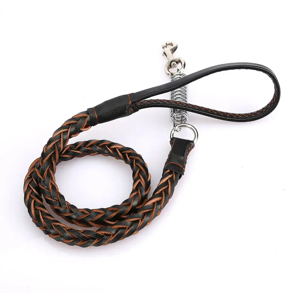 Correa de cuero para perros grandes duradera, trenzada, resistente y perfecta para el entrenamiento de mascotas.
