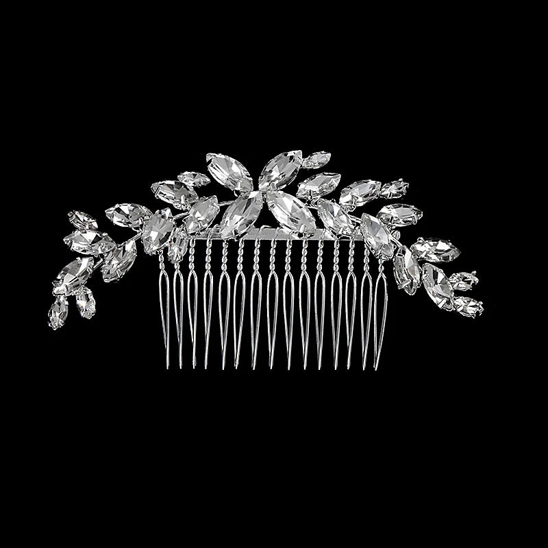 Nuevo peine de aleación de plata hecho a mano con perlas y diamantes de imitación, tocado de Metal a la moda, accesorio de joyería para el cabello elegante para mujer