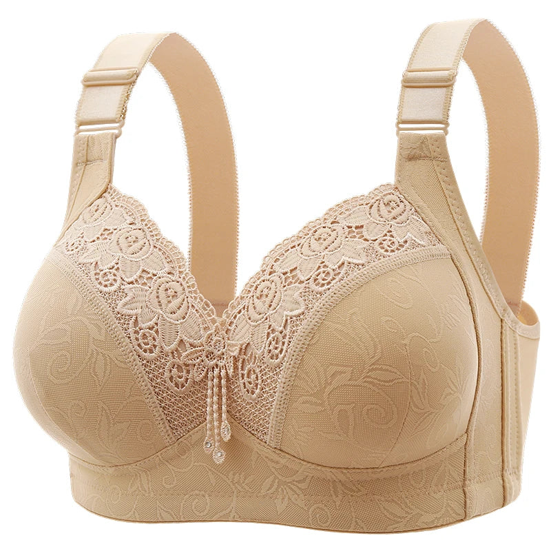 Sujetadores de encaje para mujer, Bralette con perspectiva ultrafina, sujetador con escote en V profundo, lencería Sexy, Tops de talla grande, ropa interior para mamá, sujetador activo