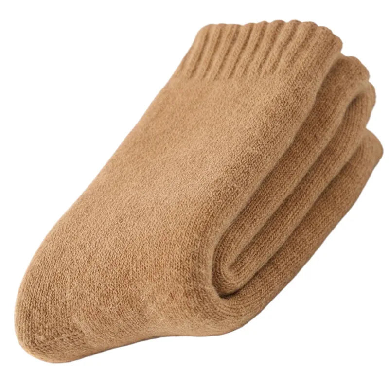 2025 nuevos calcetines cálidos súper gruesos de invierno, calcetines de lana para hombres y mujeres, calcetines sólidos, calcetines de lana Merino contra la nieve fría, calcetines Terry
