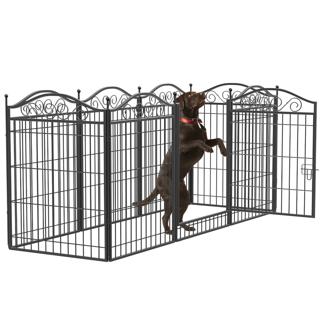 Parque infantil para perros, parque infantil de 8 paneles de 32 pulgadas de altura, valla de ejercicio para perros antioxidante plegable para interiores y exteriores, portátil