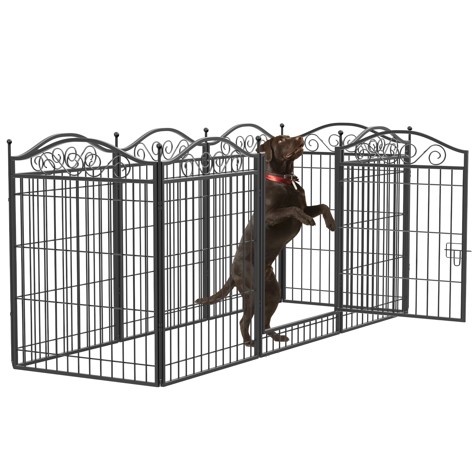 Parque infantil para perros, parque infantil de 8 paneles de 32 pulgadas de altura, valla de ejercicio para perros antioxidante plegable para interiores y exteriores, portátil