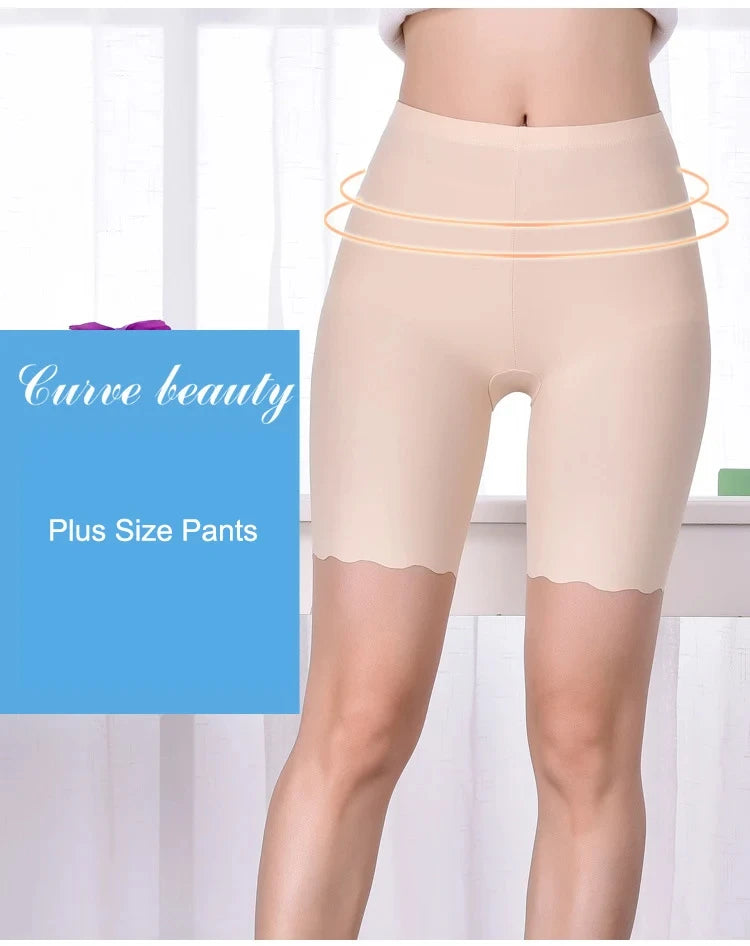 Pantalones cortos de seguridad sin costuras para mujer, Boxers de talla grande para verano, pantalón de protección antirozaduras debajo de la falda, bragas, ropa interior 3XL