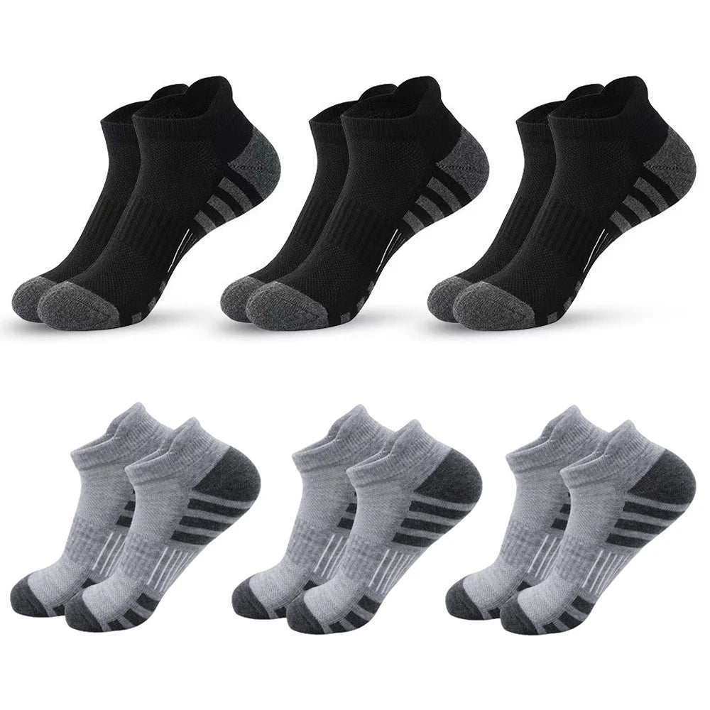 6/24 pares de calcetines deportivos tobilleros para correr, calcetines deportivos acolchados y transpirables de corte bajo para hombres y mujeres