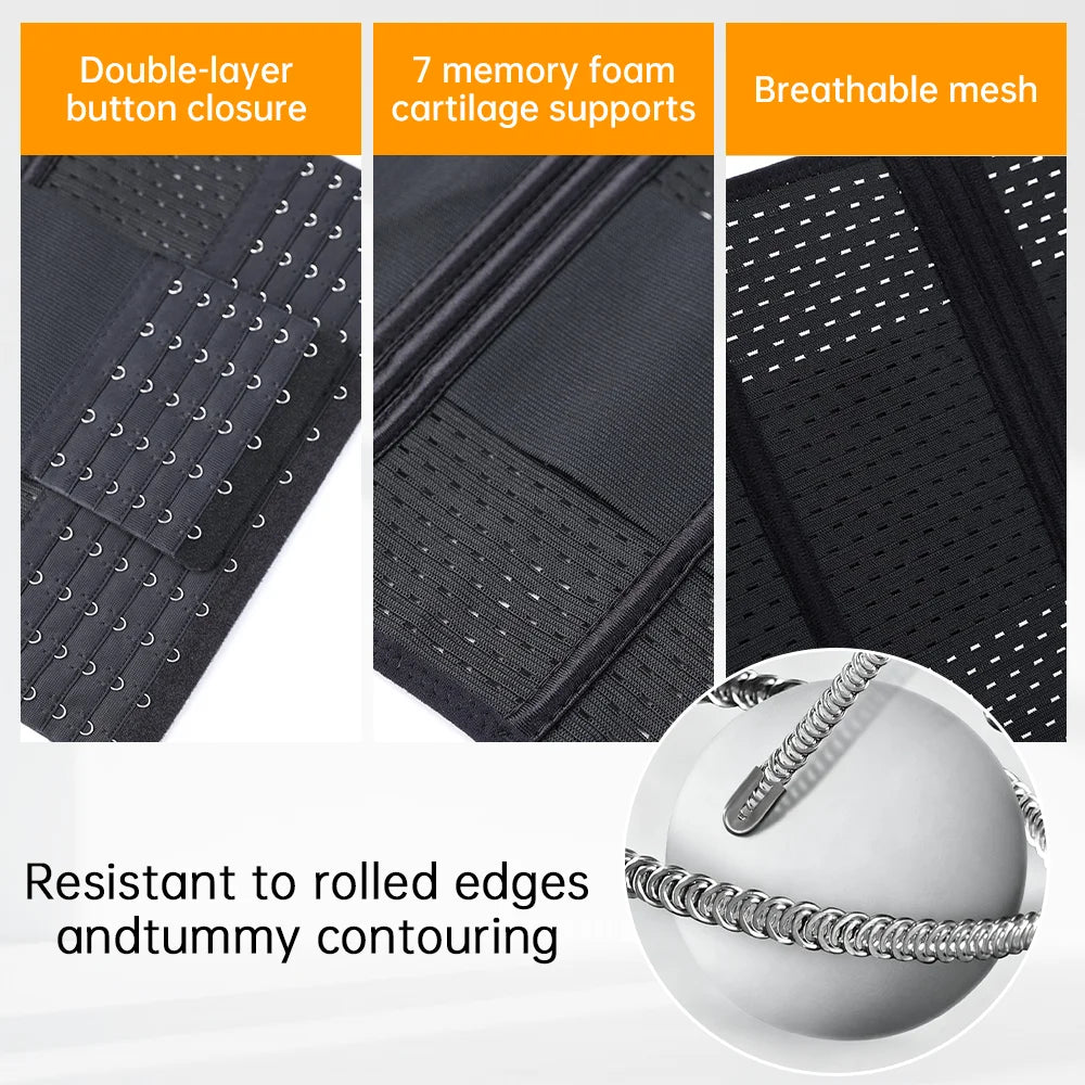 Nuevo Faja Reductora Ajustable para Mujer con Doble Cinturón de Neopreno y Cremallera, Corsé de Entrenamiento para Control Abdominal y Soporte Lumbar