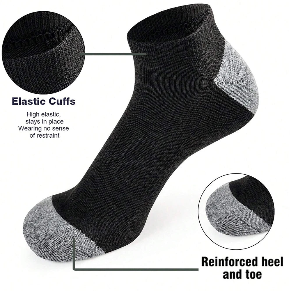 10 pares de calcetines cómodos y transpirables que absorben el sudor a prueba de olores calcetines de Color sólido de corte bajo adecuados para actividades al aire libre