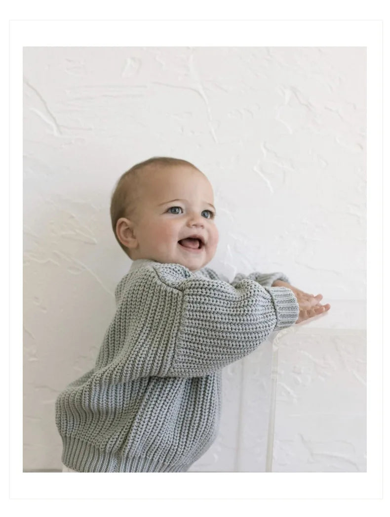 Suéteres de bebé Otoño Invierno niños niñas de manga larga suéter de punto de Color puro bebé niños niñas suéter suéteres ropa