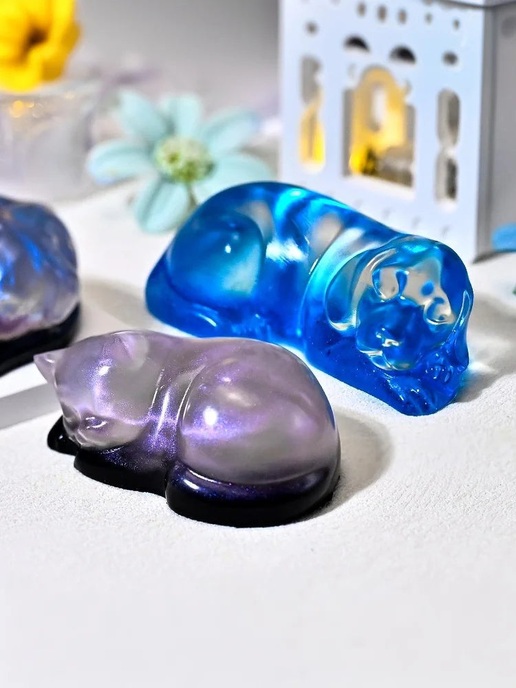 1 unidad Molde de silicona con diseño de gato y perro durmiendo, Serie Mascotas DIY, para velas, aromas, yeso, resina, decoración de tartas de mousse y repostería