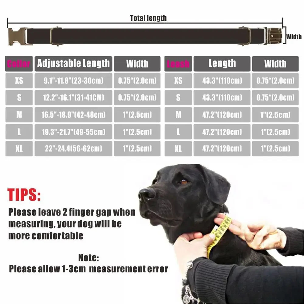 Collar personalizado para perro a cuadros, especificaciones de tamaño y medidas para un ajuste cómodo.