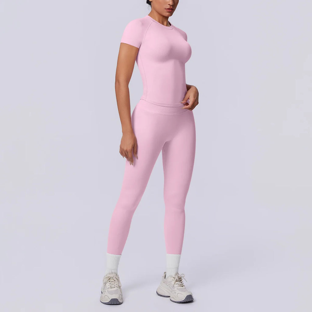 Conjunto Deportivo de Yoga para Mujer, Conjunto de Dos Piezas, Pantalones y Top, Traje Deportivo para Gimnasio, Yoga y Entrenamiento