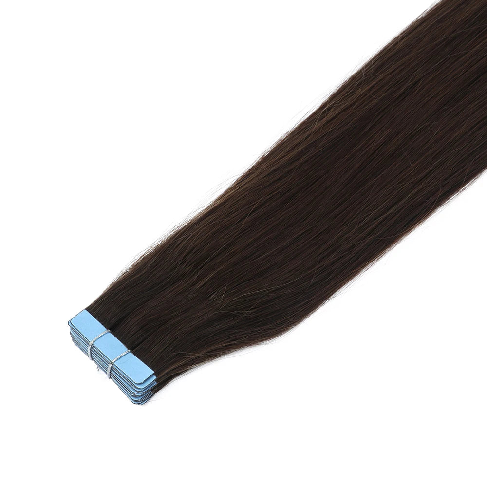 MRSHAIR cinta en extensiones de cabello cabello humano Rubio cinta sin costuras extensiones de cabello 4x0,8 cm trama de piel cinta de PU en el cabello 20 piezas 12 "-24"