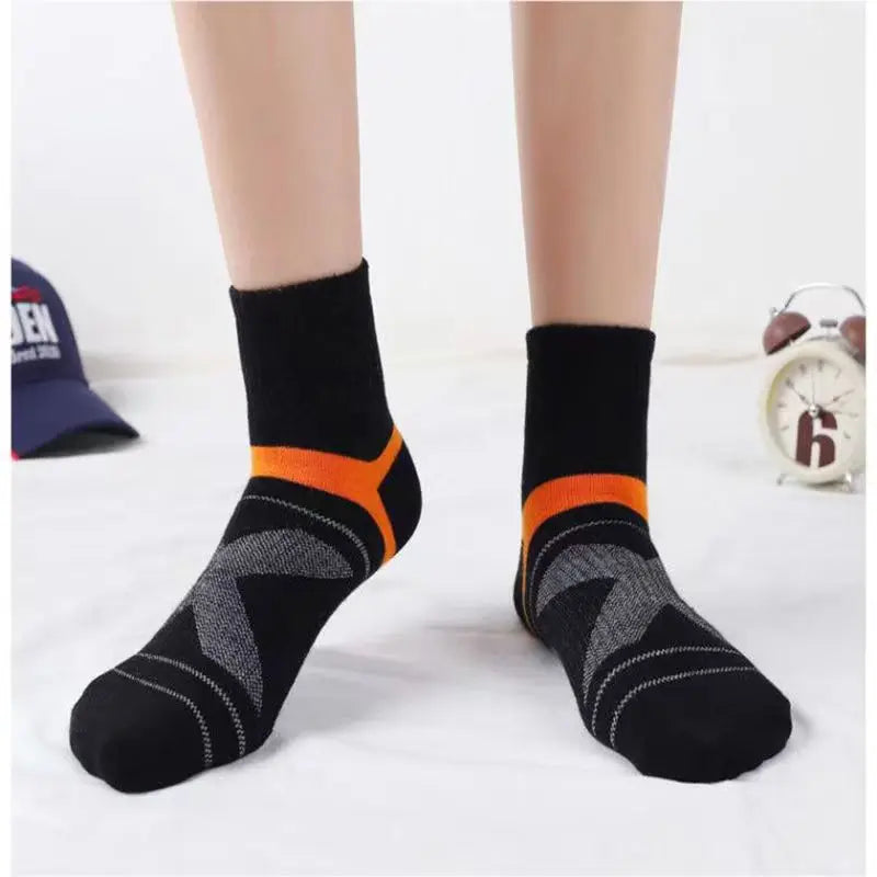 Lote de 3/5/10/20 pares de calcetines deportivos negros para hombre, calcetines informales para correr, Otoño Invierno, calcetines transpirables de alta calidad para hombre