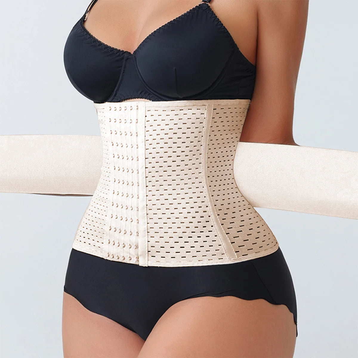 Nuevo Faja Reductora Ajustable para Mujer con Doble Cinturón de Neopreno y Cremallera, Corsé de Entrenamiento para Control Abdominal y Soporte Lumbar