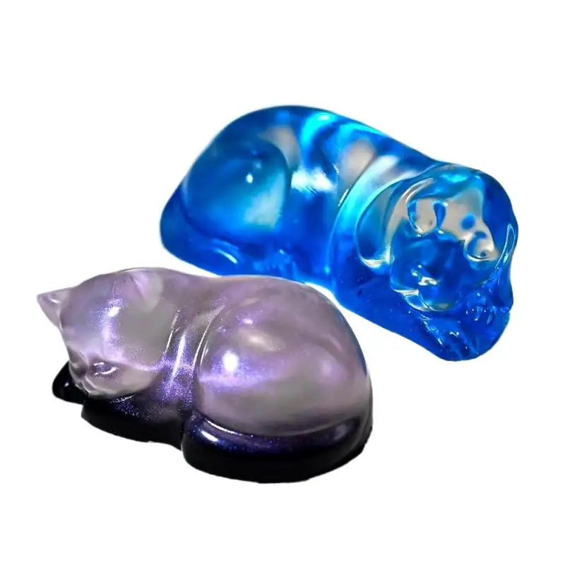 1 unidad Molde de silicona con diseño de gato y perro durmiendo, Serie Mascotas DIY, para velas, aromas, yeso, resina, decoración de tartas de mousse y repostería